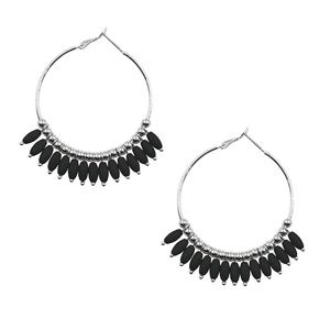 New! Kinsley Armelle Mariana-Silver Coal Earrings